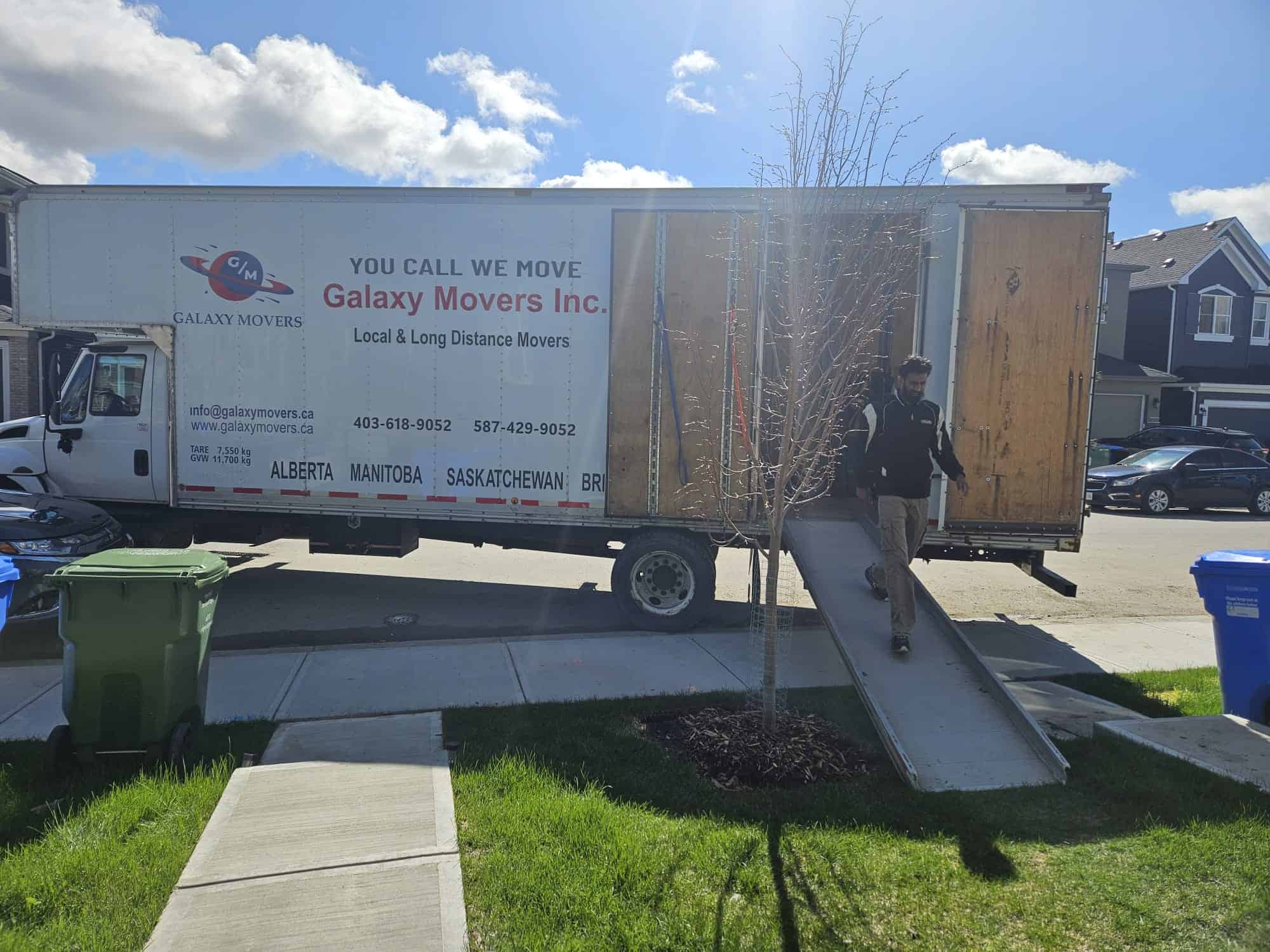 Moving truck with Galaxy Movers branding in Calgary, Alberta