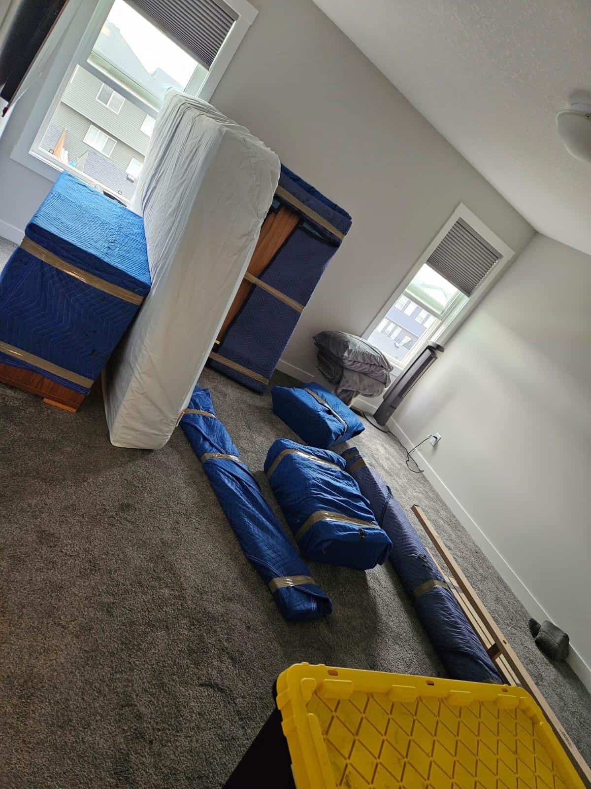 Movers packed the furniture to move