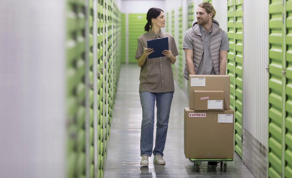 Professional movers handling belongings