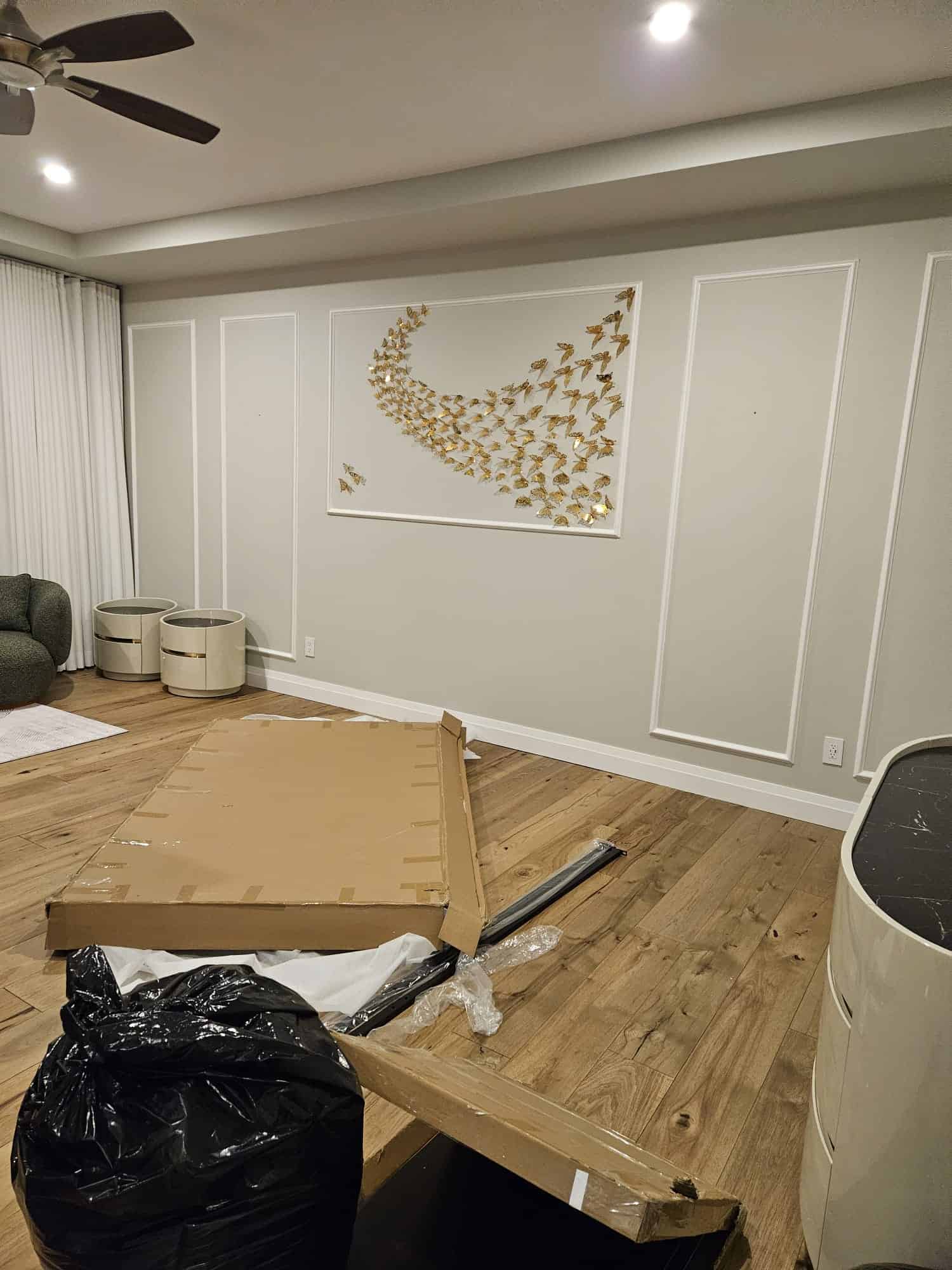 Home interior during a moving project in Red Deer