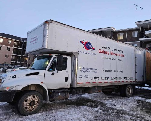 Moving truck for Galaxy Movers in Calgary, ready for local and long-distance moving services.
